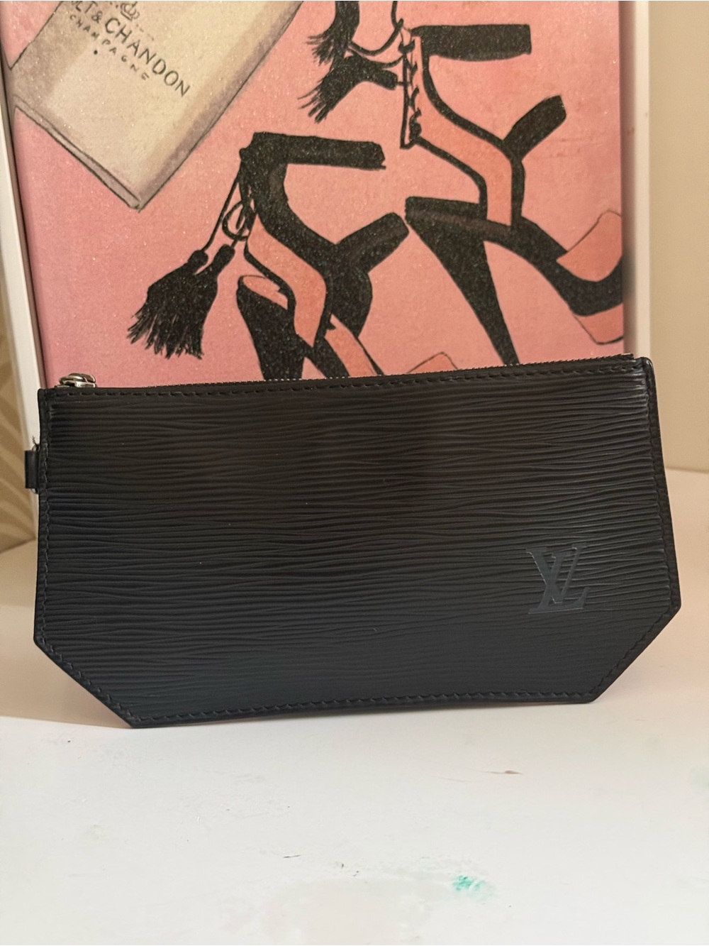 Louis Vuitton Black Epi Leather Wristlet Pouch